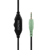 Deltaco Stereohovedtelefoner med volumenkontrol, over-ear, sort