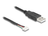 DeLOCK 12109 USB-kabel USB 2.0 0,6 m USB A 5-pin terminal block Sort