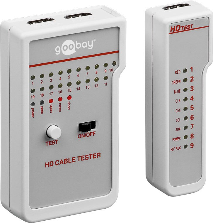 Goobay 31961 tester til tale/data/video (VDV) HDMI/lille HDMI-kabeltester Hvid Kontinuitetstest