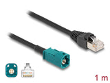 DeLOCK 90698 koaxial kabel 1 m HSD Z RJ-45 Sort, Blå