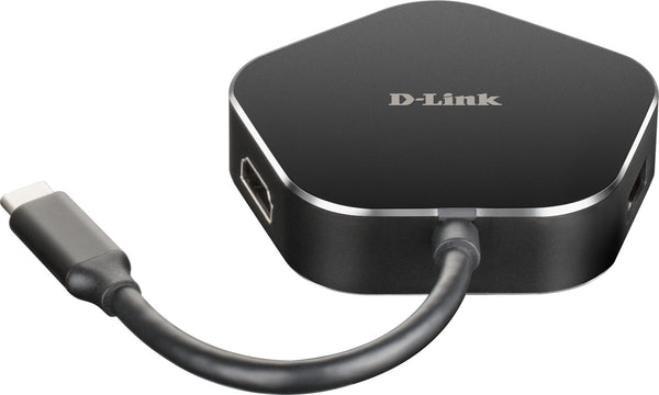 D-Link DUB-M420 dockingstation Ledningsført Thunderbolt 3 Aluminium, Sort