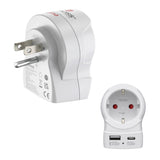 Hama EU to US strømstik adapter Type B Type C (Europlug)+Type F Hvid