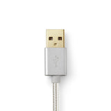 Nedis CCTB39300AL10 kabel til mobiltelefon Aluminium 1 m USB A Lightning