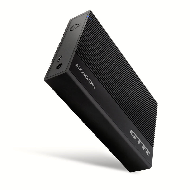 Axagon EE35-GTR USB-C 5Gbps - SATA 6G, 3.5 RIBBED box BLACK - USB Typ C HDD kabinet Sort 3.5"