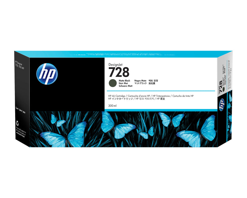 HP 728 300 ml DesignJet-blækpatron, matsort