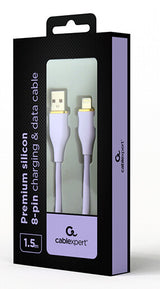 Gembird CC-USB2S-AM8PM-1.5M-P Lightning kabel 1,5 m Violet