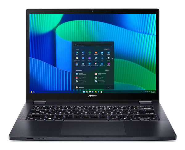 Acer TravelMate TMP414RN-54-TCO-75K1 Intel Core Ultra 7 155U Hybrid (2-i-1) 35,6 cm (14") Berøringsskærm WUXGA 16 GB DDR5-SDRAM 512 GB SSD Wi-Fi 6E (802.11ax) Windows 11 Pro Blå