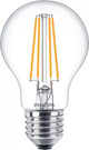 Philips Filament pære, klar 60 W A60 E27 x 3