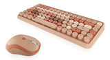 KeySonic KSKM-5200M-RF (DE) tastatur Mus inkluderet Kontor RF trådløst QWERTZ Tysk Beige, Brun, Lyserød