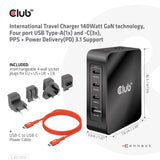 CLUB3D CAC-1917 oplader til mobil enhed Universel Sort Vekselstrøm Hurtig opladning Indendørs