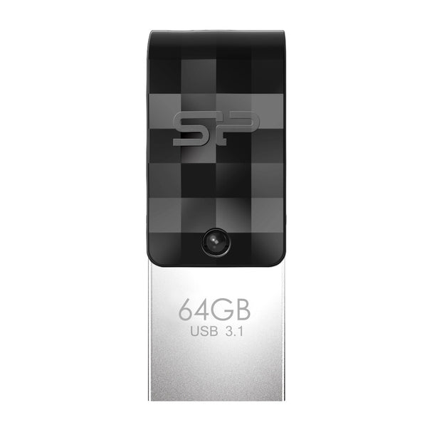 Silicon Power Mobile C31 USB-nøgle 64 GB USB Type-A / USB Type-C 3.2 Gen 1 (3.1 Gen 1) Sort, Sølv