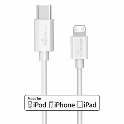 MediaRange MRCS215 USB-kabel USB 2.0 1 m USB C USB C/Lightning 0,48 Gbit/sek. Hvid