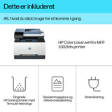 HP LaserJet Pro 3302fdn Multifunction Farve Printer, Kun ethernet; Kopimaskine, scanner