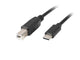 Lanberg CA-USBA-14CC-0018-BK USB-kabel USB 2.0 1,8 m USB B USB C 0,48 Gbit/sek. Sort