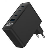 Gembird TA-UC-PDQC100LCD-01-BK oplader til mobil enhed Laptop, Smartphone Sort Vekselstrøm Hurtig opladning Indendørs