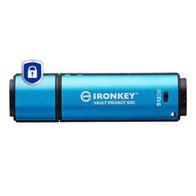 Kingston Technology IronKey 512GB USB-C Vault Privacy 50C AES-256 krypteret, FIPS 197