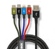 iBox Universal 4 in 1 charging cable I-BOX USB IKUM4W1 - Kabel USB-kabel 1,2 m Micro-USB A 2 x USB C Flerfarvet