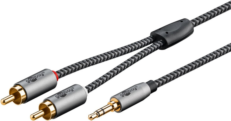 Goobay 65290 lydkabel 5 m 3.5mm 2 x RCA Sort, Sølv