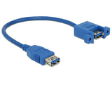 DeLOCK 0.25m 2xUSB3.0-A USB-kabel USB 3.2 Gen 1 (3.1 Gen 1) 0,25 m USB A 5 Gbit/sek. Blå