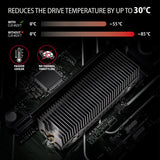 Axagon CLR-M2XT M.2 SSD Passivkühler Aluminium - 2280 M.2 NVMe SSD, Solid-state drev Køleplade/køler Sort, Grå 1 stk