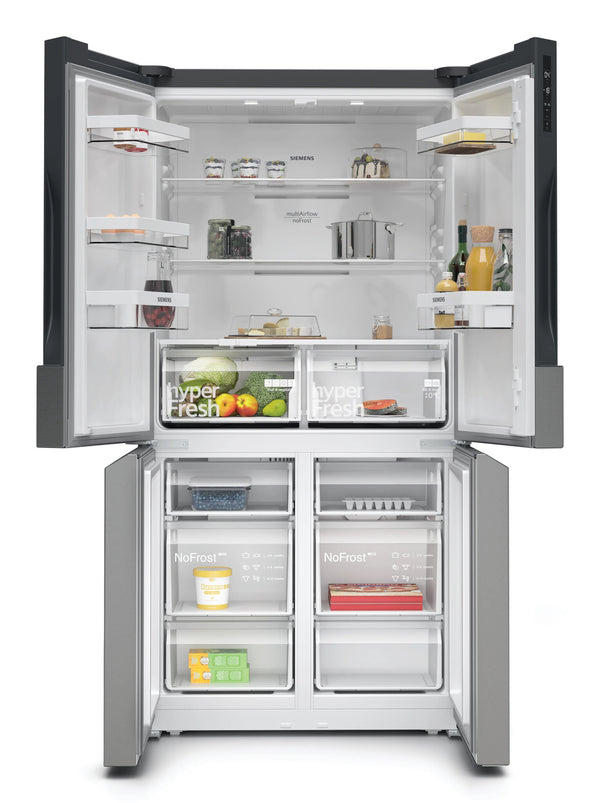 Siemens iQ300 KF96NVPEA side-by-side køle-fryseskab Fritstående 605 L Sølv