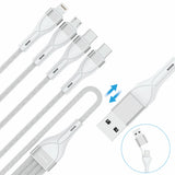 4smarts 541024 USB-kabel 1,2 m USB A/USB C USB C/Micro USB-A/Lightning 15 W Hvid