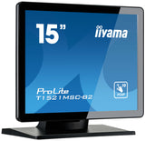 iiyama ProLite T1521MSC-B2 computerskærm 38,1 cm (15") 1024 x 768 pixel XGA LED Berøringsskærm Bordplade Sort