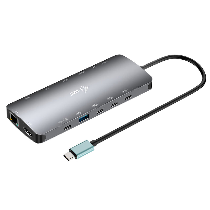 i-tec Metal C31NANOTRIPLEDOCKPD dockingstation Ledningsført USB 3.2 Gen 1 (3.1 Gen 1) Type-C Grå