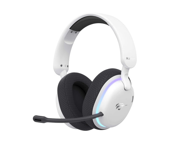 Havit Fuxi-H7 Hovedtelefoner Kabel & trådløs Headset Spil USB Type-C Bluetooth Sort, Hvid