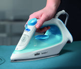 Braun TexStyle 1 SI1050BL Dampstrygejern Keramisk strygesål 2000 W Blå, Hvid