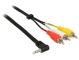 DeLOCK 84724 lydkabel 1,5 m 3.5mm 3 x RCA Sort