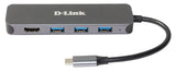 D-Link DUB-2333 dockingstation Ledningsført USB Type-C Grå