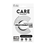 PanzerGlass CARE™ by ® Urban Combat Case Transparent m. Sort Ramme & Qi Compatible Samsung Galaxy S25+