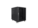 Lanberg FF01-6815-12B stativ 15U Fritstående reol Sort