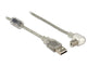 DeLOCK 3m, USB2.0-A/USB2.0-B USB-kabel USB A USB B 0,48 Gbit/sek. Sølv, Transparent