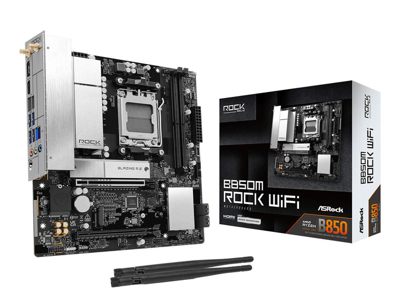 Asrock B850M Rock WiFi AMD B850 Sokkel AM5 micro ATX