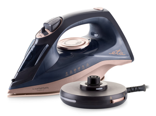 Eta Kiara Tør & dampstrygejern Keramisk strygesål 2200 W Sort, Roseguld