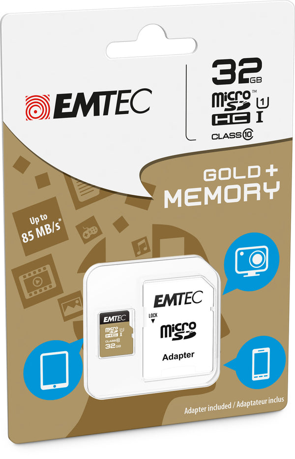 Emtec microSD Class10 Gold+ 32GB MicroSDHC Klasse 10