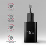 Axagon ACU-QC18 oplader til mobil enhed Mobiltelefon, Strømbank, Smartphone, SmartWatch, Tablet, Universel Sort Vekselstrøm Hurtig opladning Indendørs