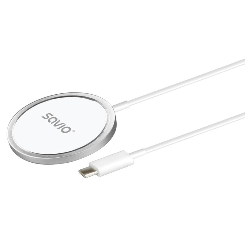 Savio LA-11 oplader til mobil enhed Mobiltelefon, Universel Hvid DC Trådløs opladning Indendørs