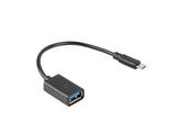 Lanberg AD-OTG-UM-01 USB-kabel USB 2.0 0,15 m Micro-USB A USB A 0,48 Gbit/sek. Sort