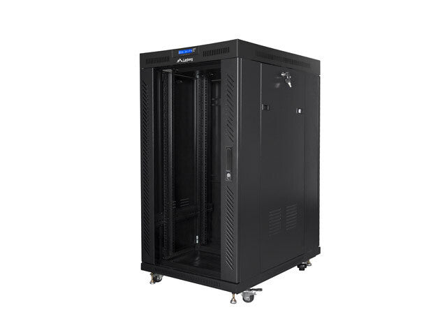Lanberg FF01-8022-12BL stativ 22U Fritstående reol Sort