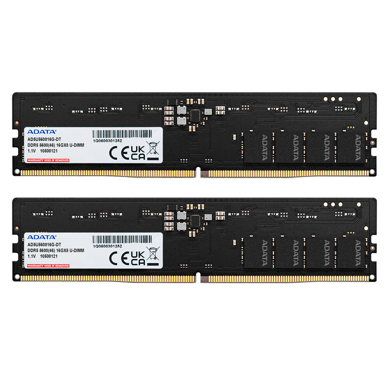 ADATA DDR5 5600 U-DIMM hukommelsesmodul 32 GB 2 x 16 GB 288-pin DIMM Fejlkorrigerende kode