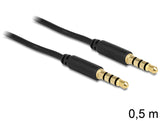 DeLOCK 3.5mm - 3.5mm, 0.5m lydkabel 0,5 m Sort