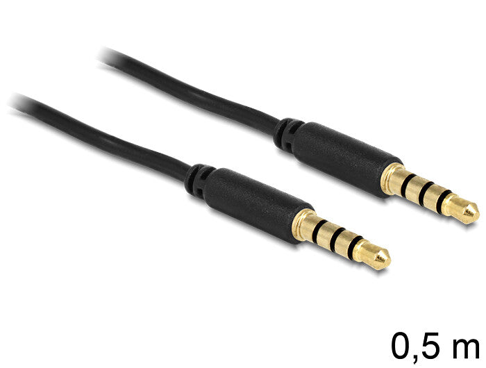 DeLOCK 3.5mm - 3.5mm, 0.5m lydkabel 0,5 m Sort