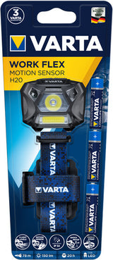 Varta WORK FLEX MOTION SENSOR H20 Sort, Blå Hovedbånd lommelygte LED
