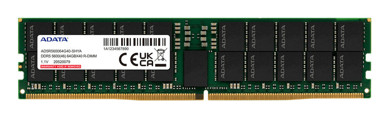 ADATA AD5R560064G40-SHYA hukommelsesmodul 64 GB 1 x 64 GB DDR5 5600 MT/s 288-pin DIMM Fejlkorrigerende kode