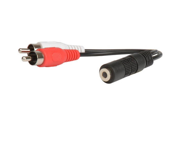 Prokord AUDIO-0005 lydkabel 0,1 m 3.5mm 2 x RCA Sort