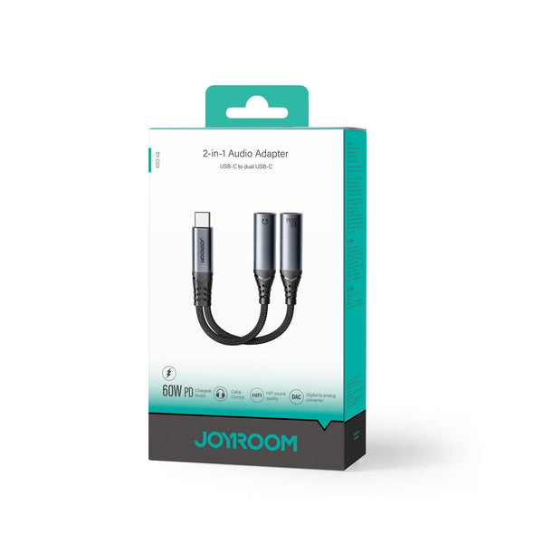 JOYROOM SY-C03 USB-kabel USB C USB C/3.5mm 60 W Sort