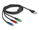 DeLOCK 90156 USB-kabel USB 2.0 2 m USB A Micro-USB B/Lightning/Apple 30-pin Sort, Blå, Grøn, Rød